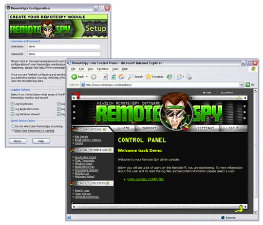 Remote Spy is a Internet and Computer Monitoring Software